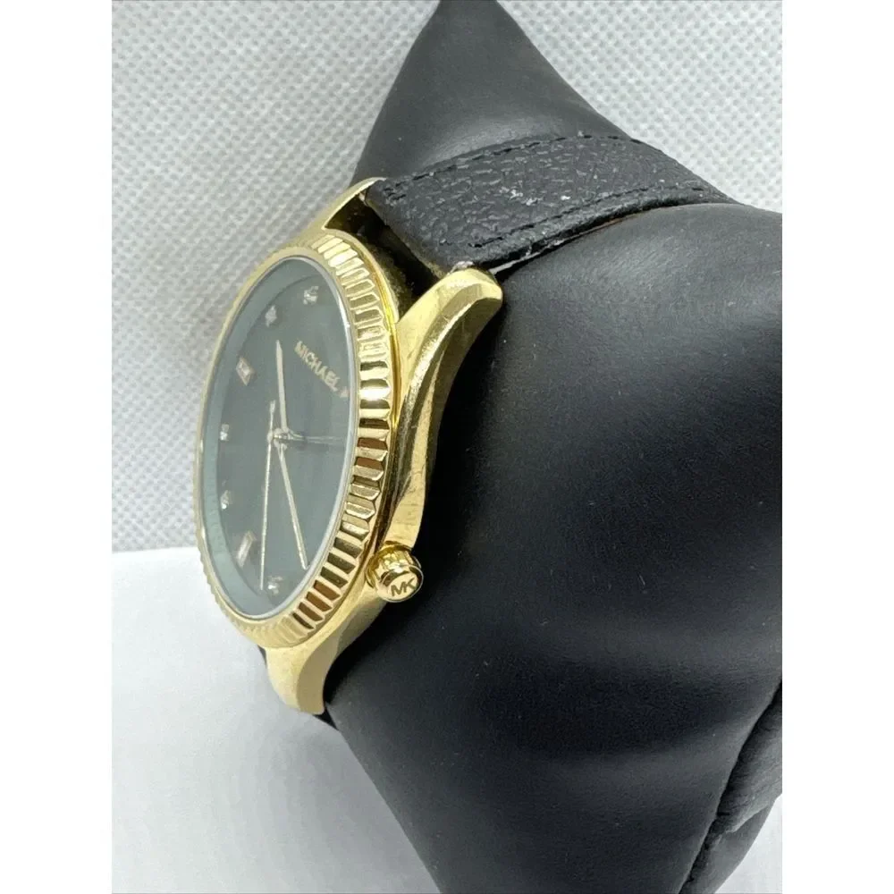 Michael Kors Blake MK3226 Women's Black Leather Analog Dial Quartz Watch JNA811